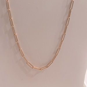 Pandora rose gold plated paper clip chain necklace